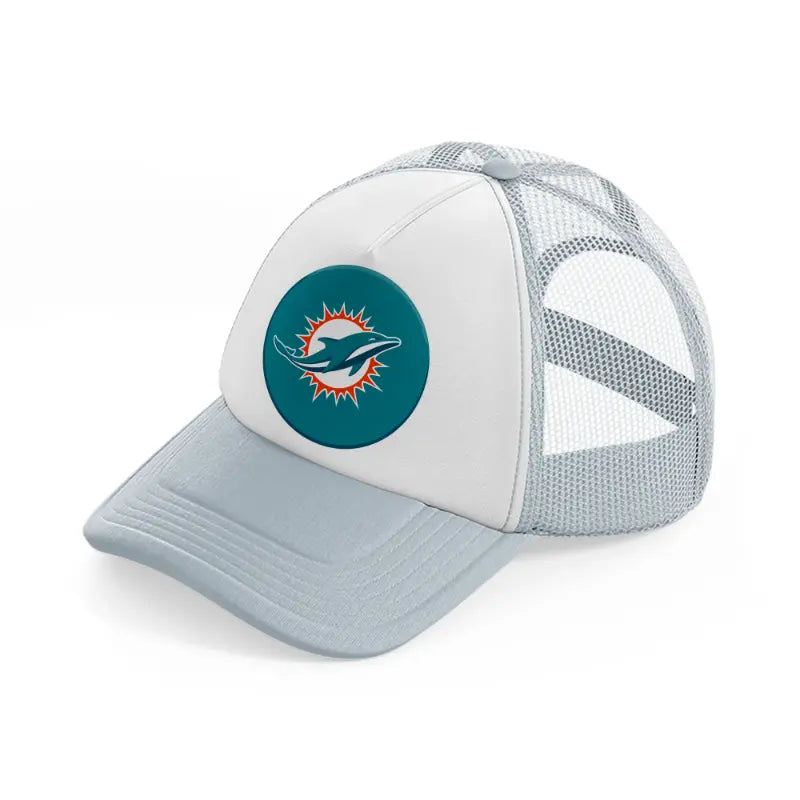 miami dolphins badge-grey-trucker-hat