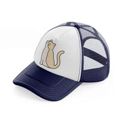 smiley cat navy blue and white trucker hat