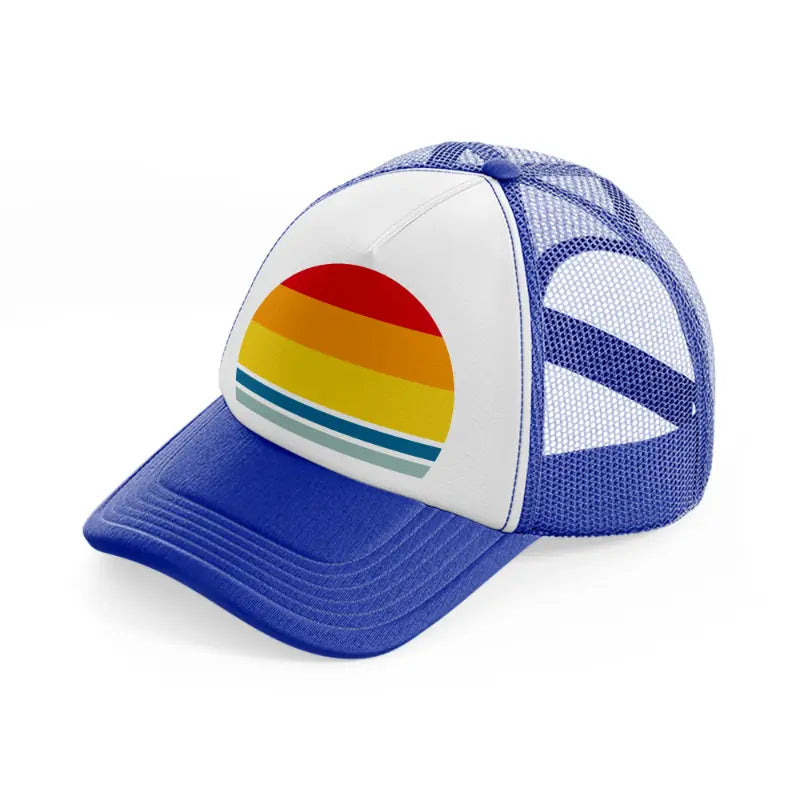 retro sun-blue-and-white-trucker-hat