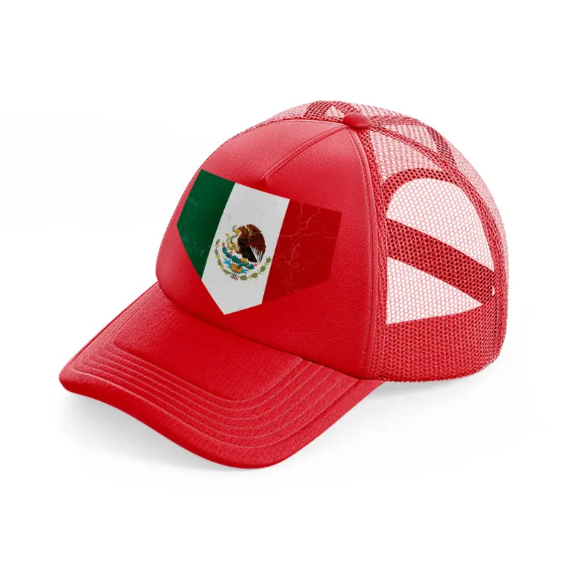 mexican flag batch-red-trucker-hat