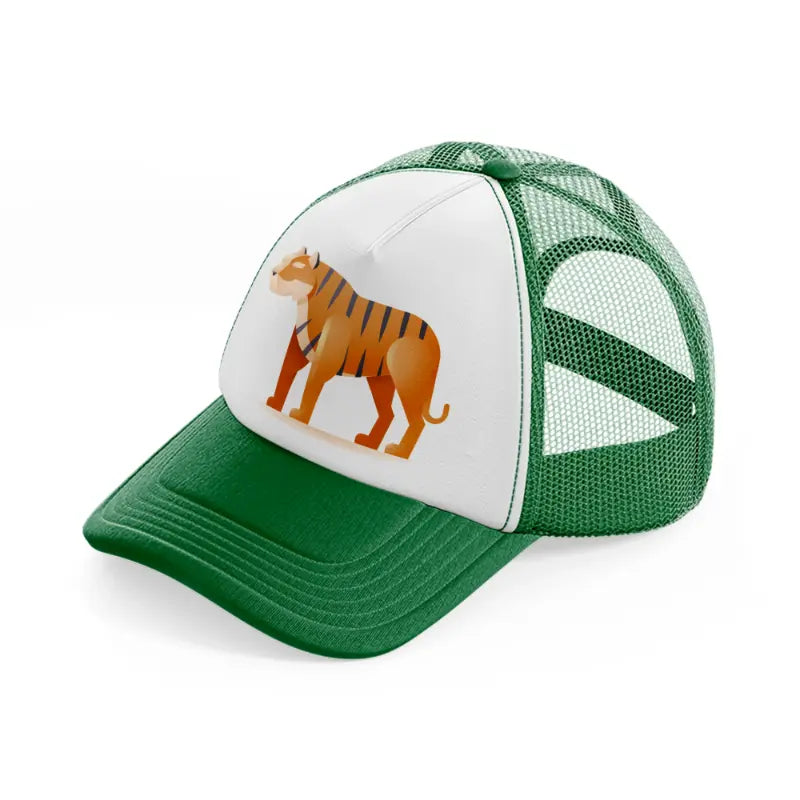 009-tiger-green-and-white-trucker-hat