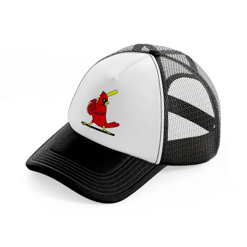 st louis cardinals bird-black-and-white-trucker-hat