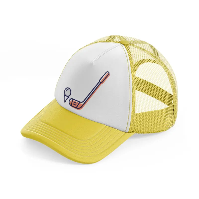 golf stick pink-yellow-trucker-hat