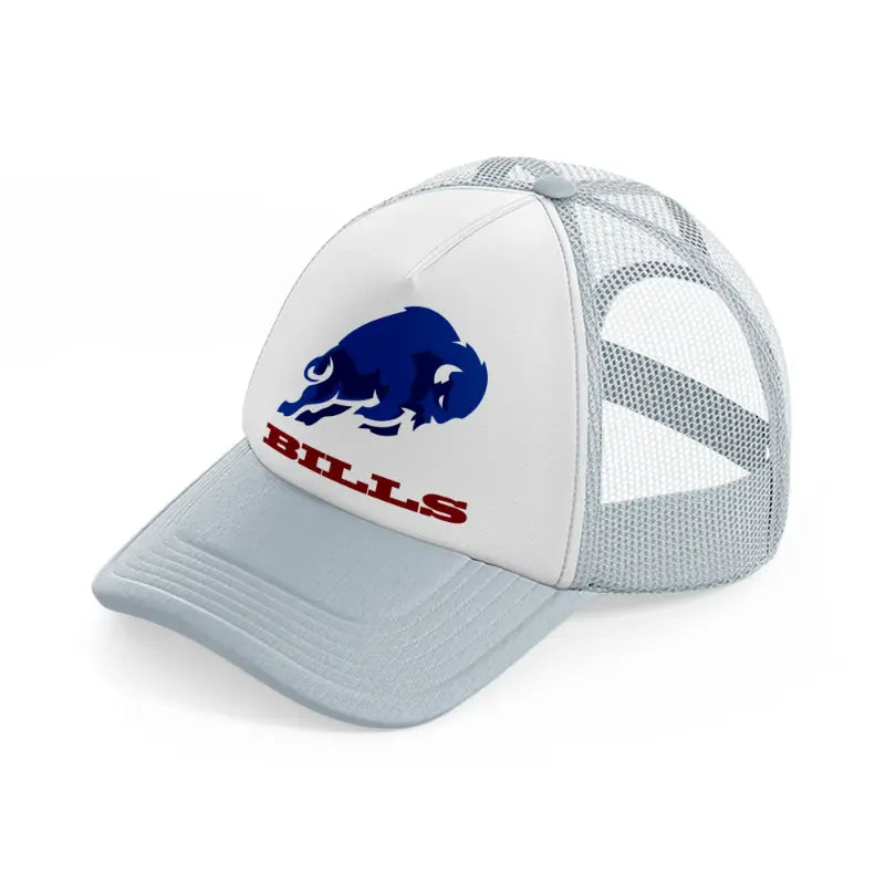buffalo bills blue and white-grey-trucker-hat