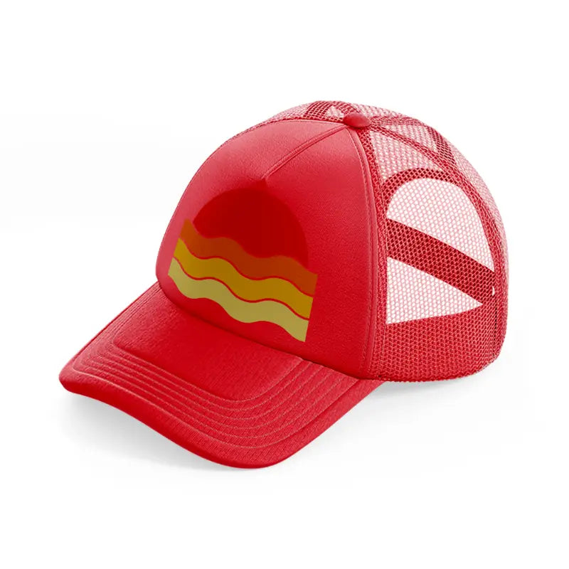 sun waves-red-trucker-hat
