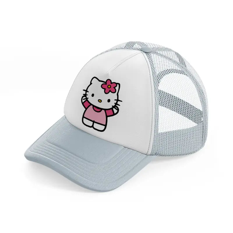 hello kitty hug grey trucker hat