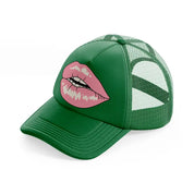 lips green trucker hat