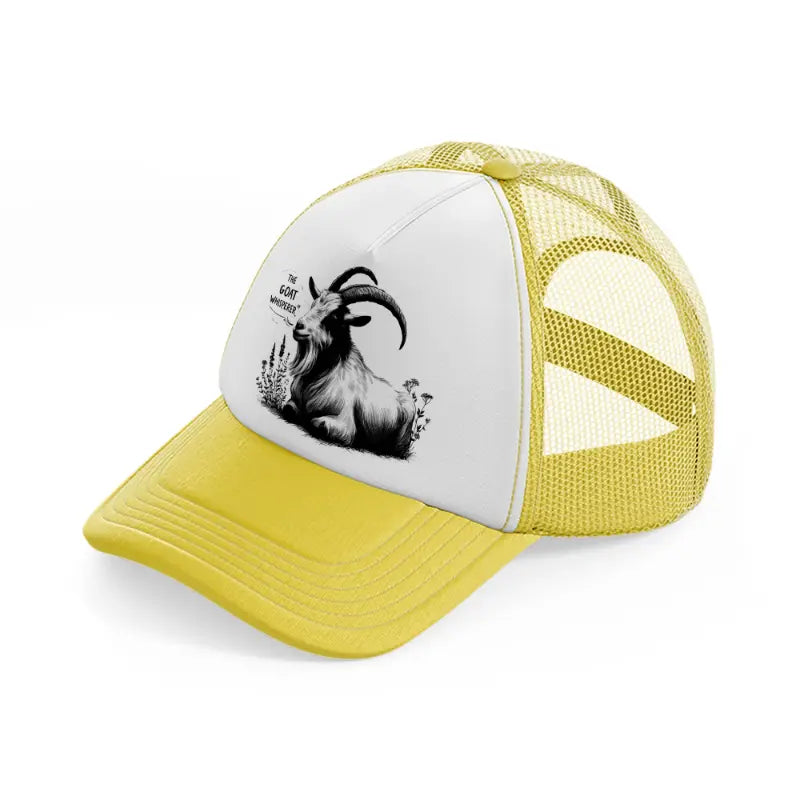 the goat whisper. yellow trucker hat