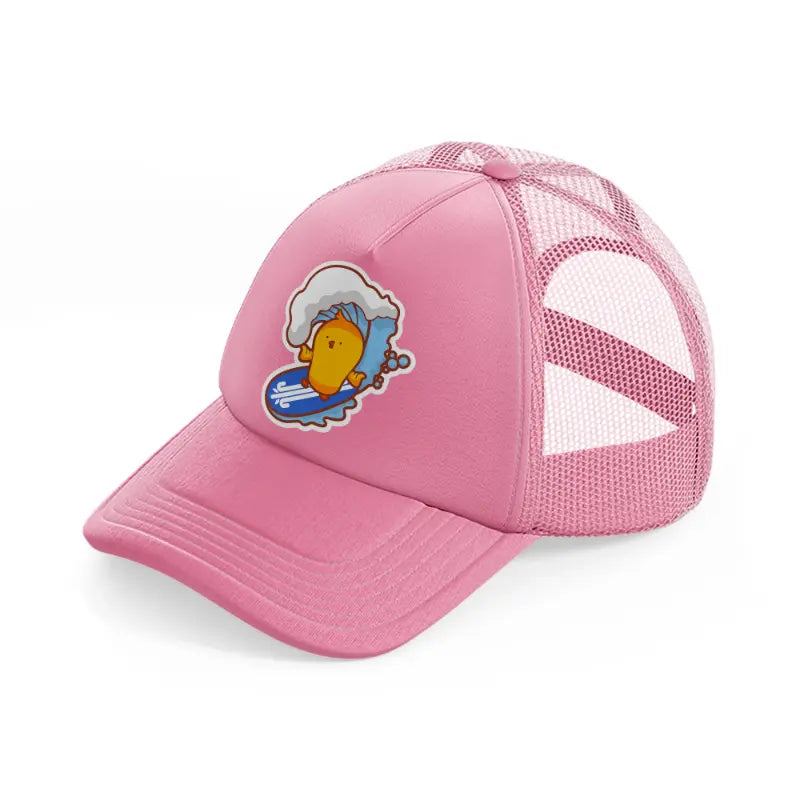 surfing chick-pink-trucker-hat
