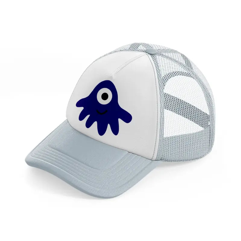 blue monster-grey-trucker-hat