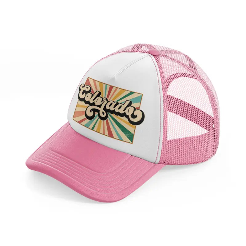 colorado pink and white trucker hat