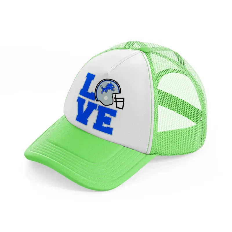 love detroit lions-lime-green-trucker-hat