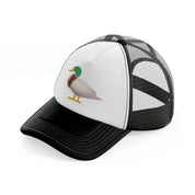 042-duck-black-and-white-trucker-hat