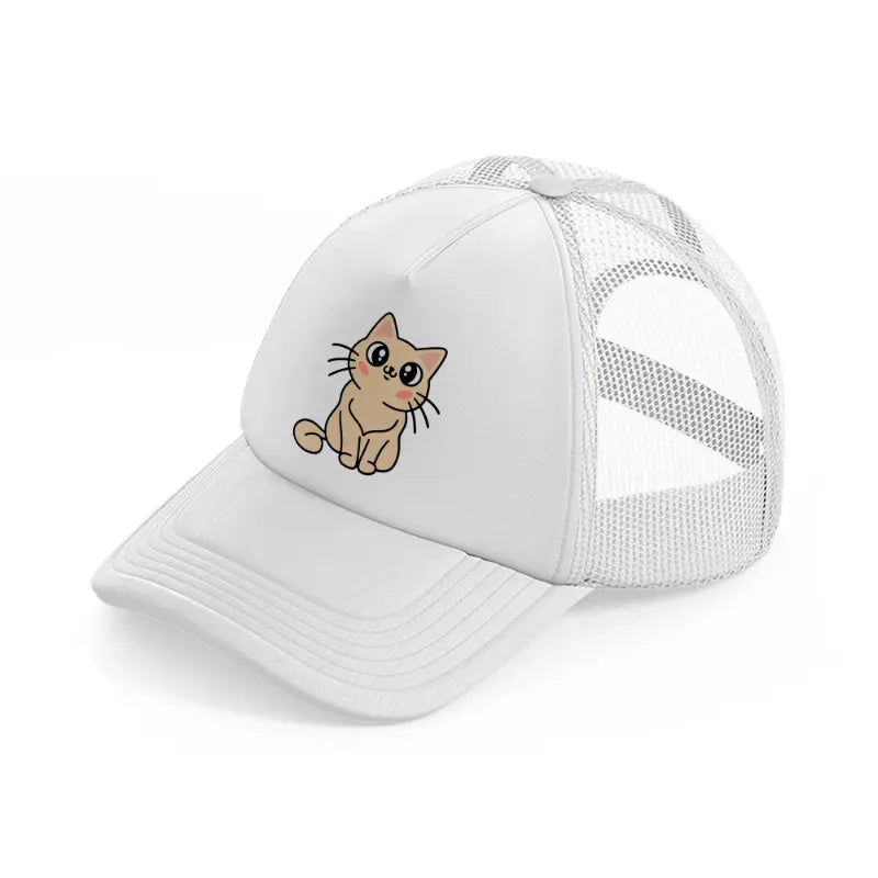 cute cat-white-trucker-hat