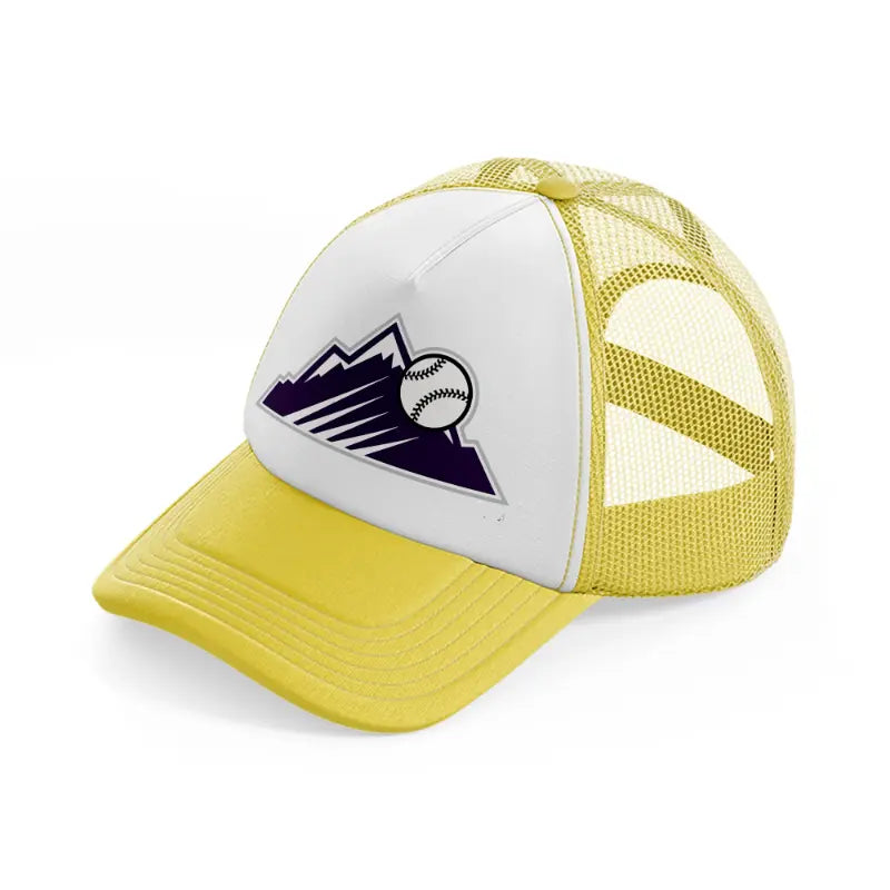 colorado rockies emblem yellow trucker hat