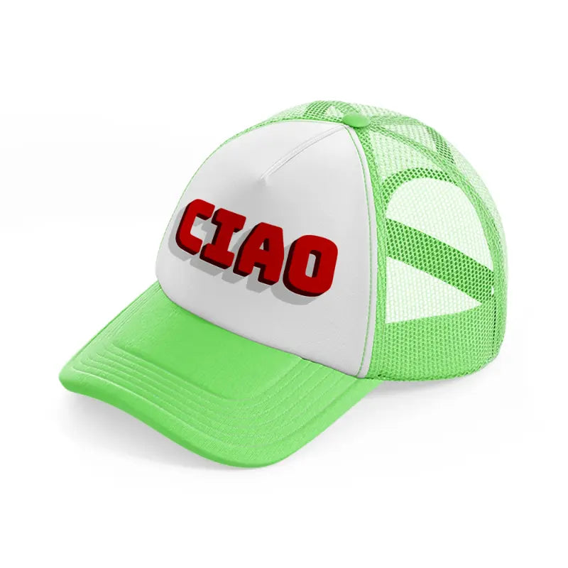 ciao red-lime-green-trucker-hat
