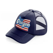 oregon flag navy blue trucker hat