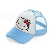 hello kitty emoji-sky-blue-trucker-hat