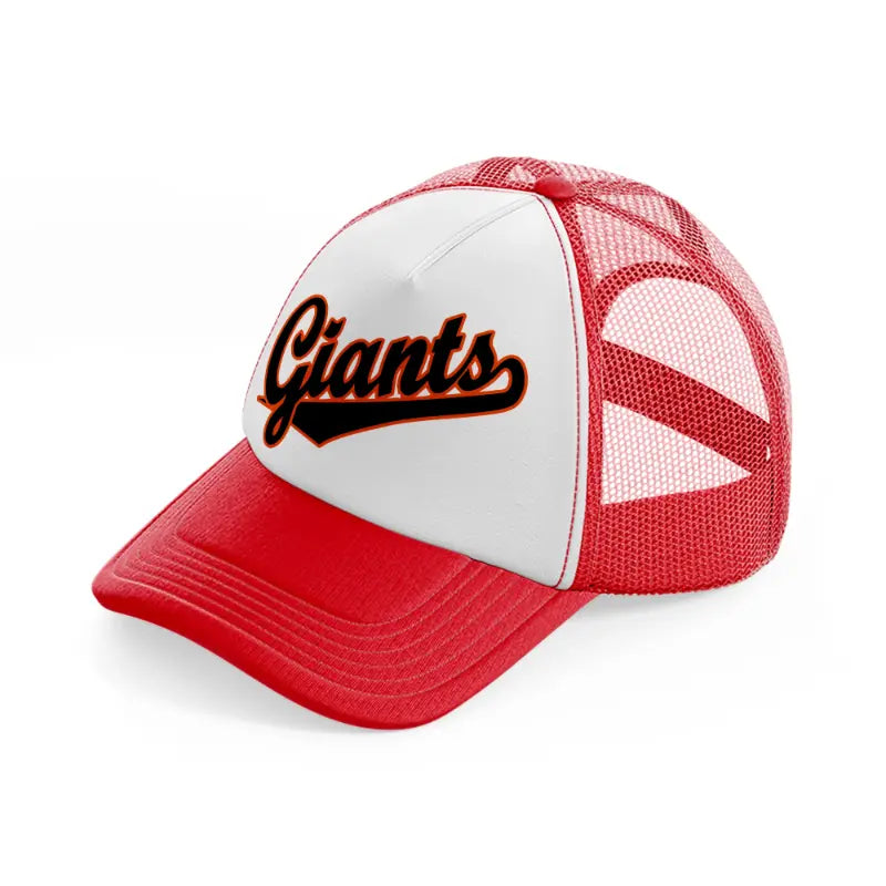 giants supporter red and white trucker hat