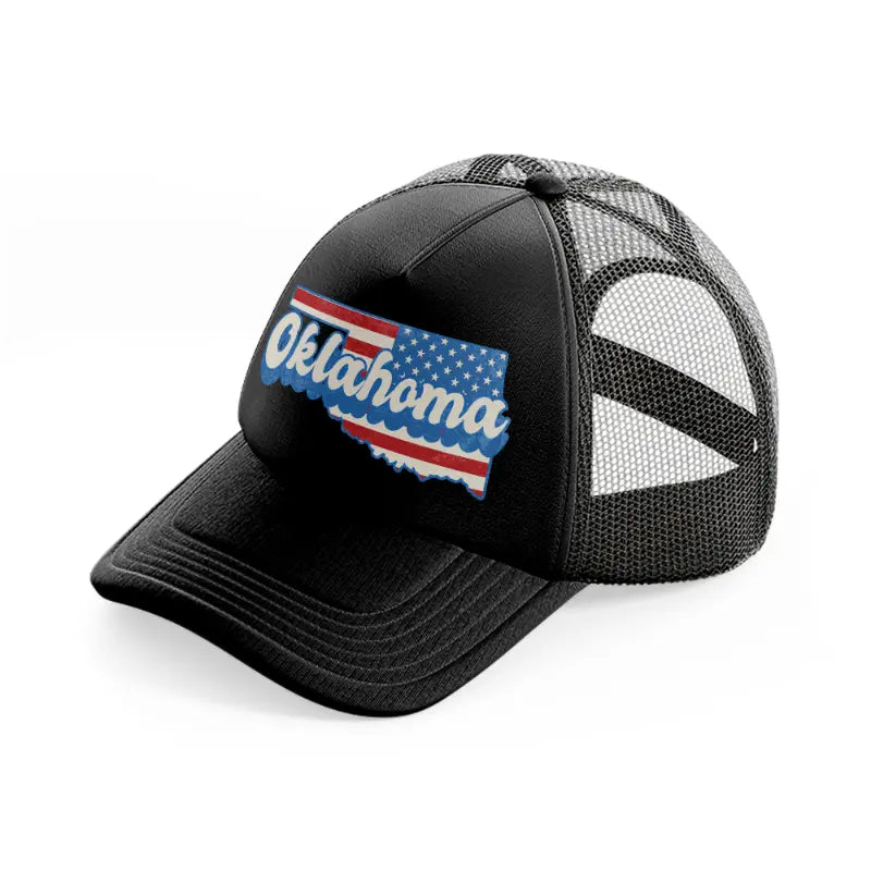 oklahoma flag-black-trucker-hat