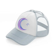 crescent moon with star-grey-trucker-hat