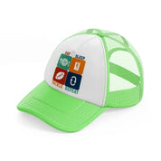 eat sleep tackle repeat-lime-green-trucker-hat