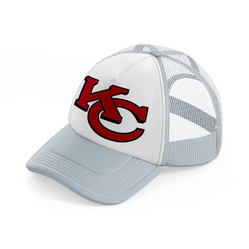 kansas city chiefs logo-grey-trucker-hat