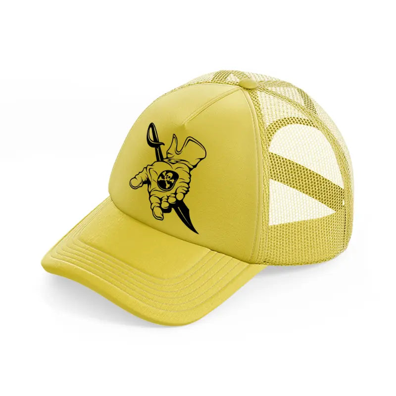 glove & knife gold trucker hat