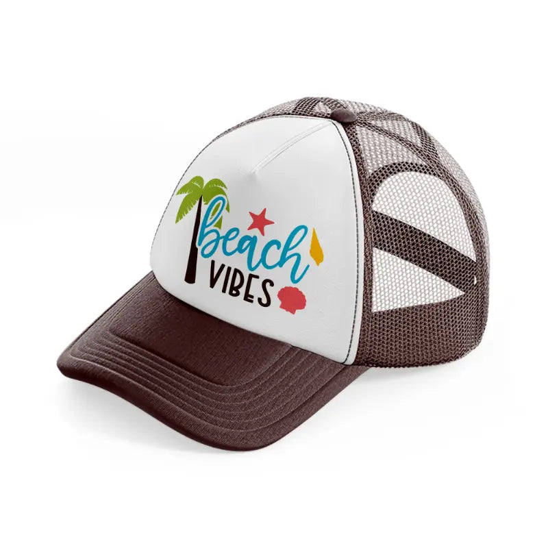 beach vibes brown trucker hat