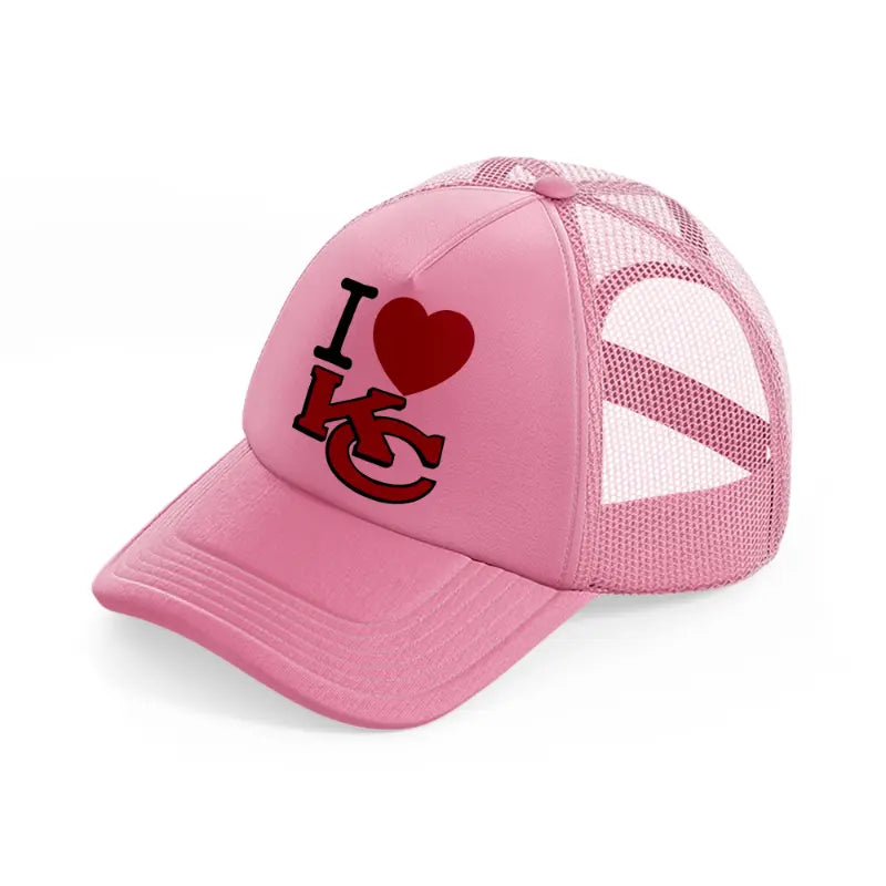 i love kc-pink-trucker-hat