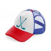 golf sticks blue-multicolor-trucker-hat