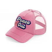 peace out-pink-trucker-hat