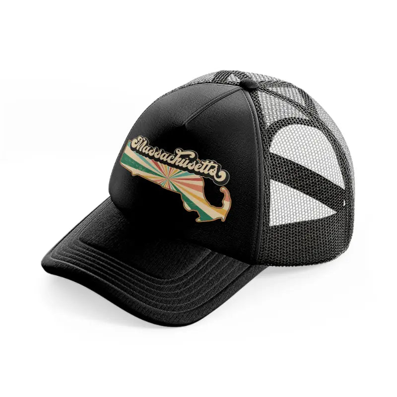 massachusetts-black-trucker-hat