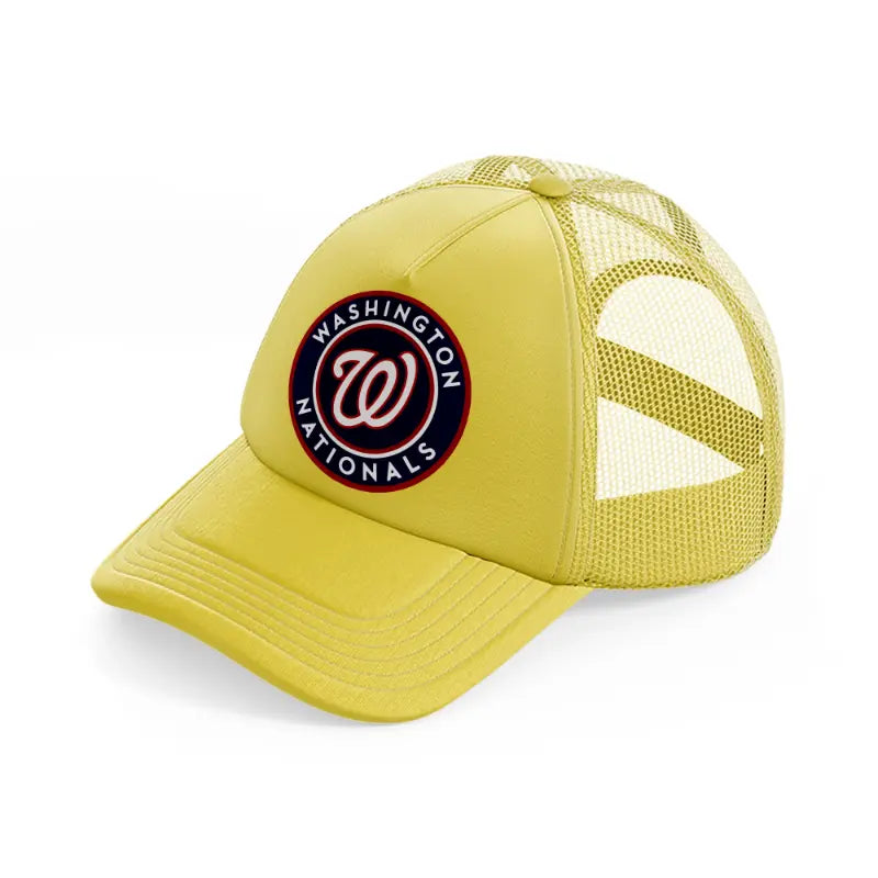 washington nationals white badge-gold-trucker-hat
