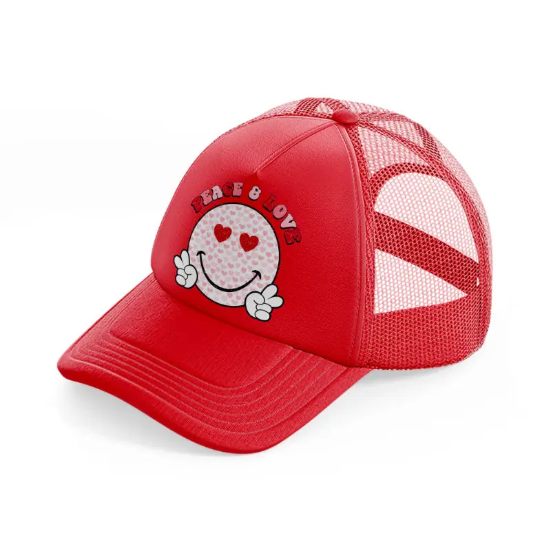 peace & love-red-trucker-hat