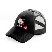 hello kitty telephone-black-trucker-hat