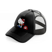 hello kitty telephone black trucker hat