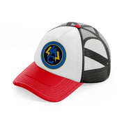 los angeles chargers circle logo-red-and-black-trucker-hat
