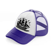 black ship purple trucker hat