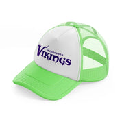 minnesota vikings purple-lime-green-trucker-hat