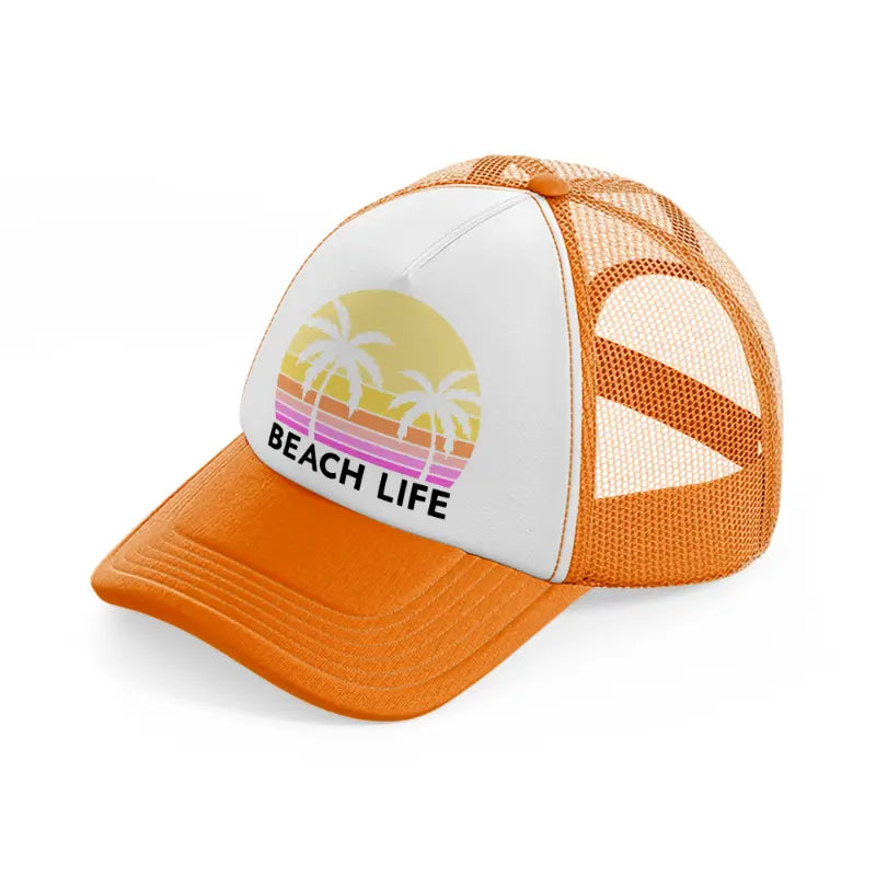 beach life retro sun-orange-trucker-hat
