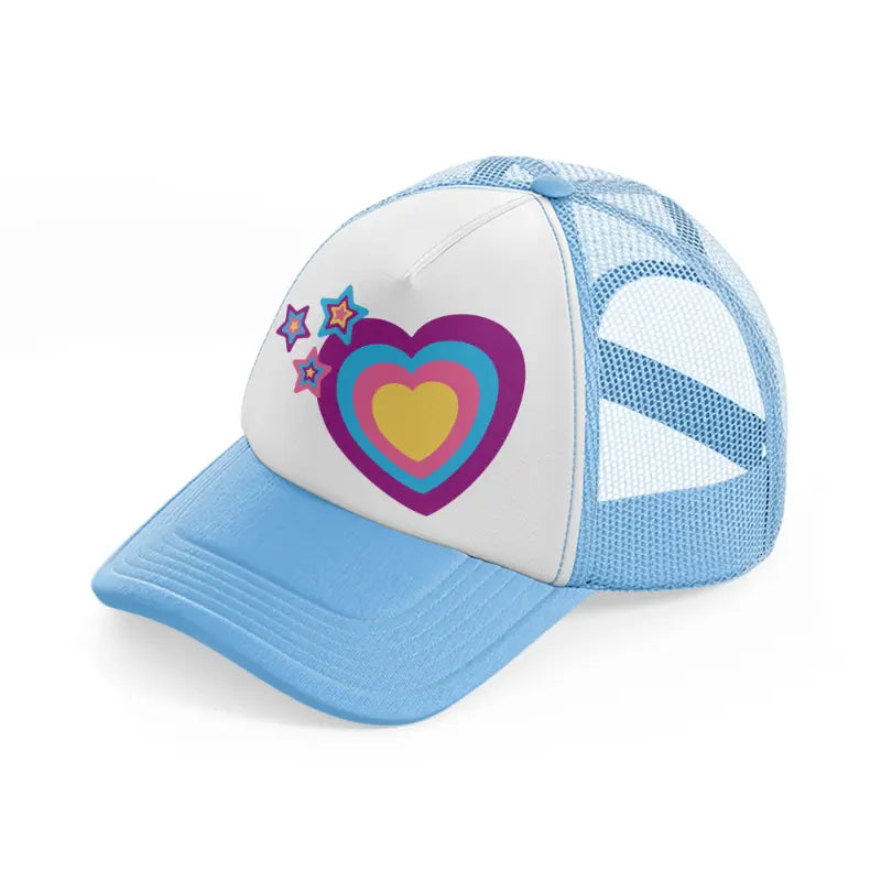 hearts logo colors-sky-blue-trucker-hat