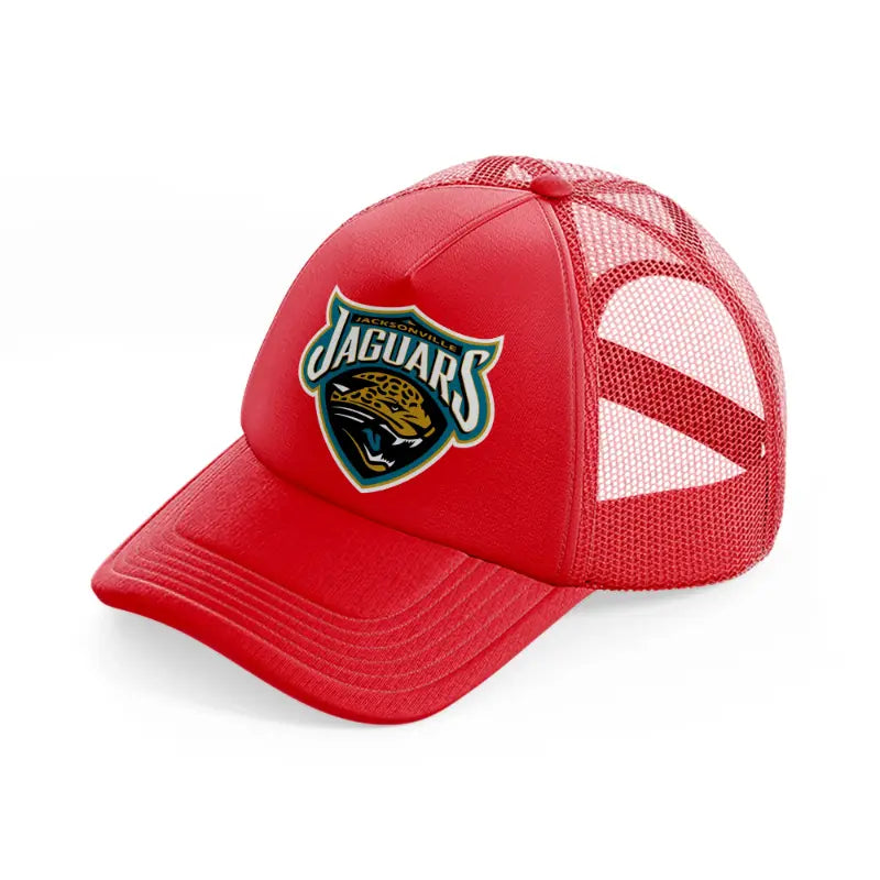 jacksonville jaguars white badge-red-trucker-hat
