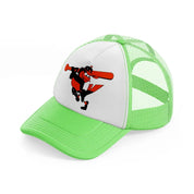 baltimore orioles cartoon-lime-green-trucker-hat