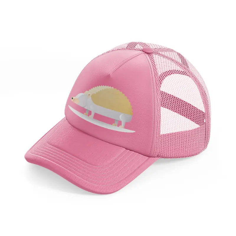 034-hedgehog-pink-trucker-hat