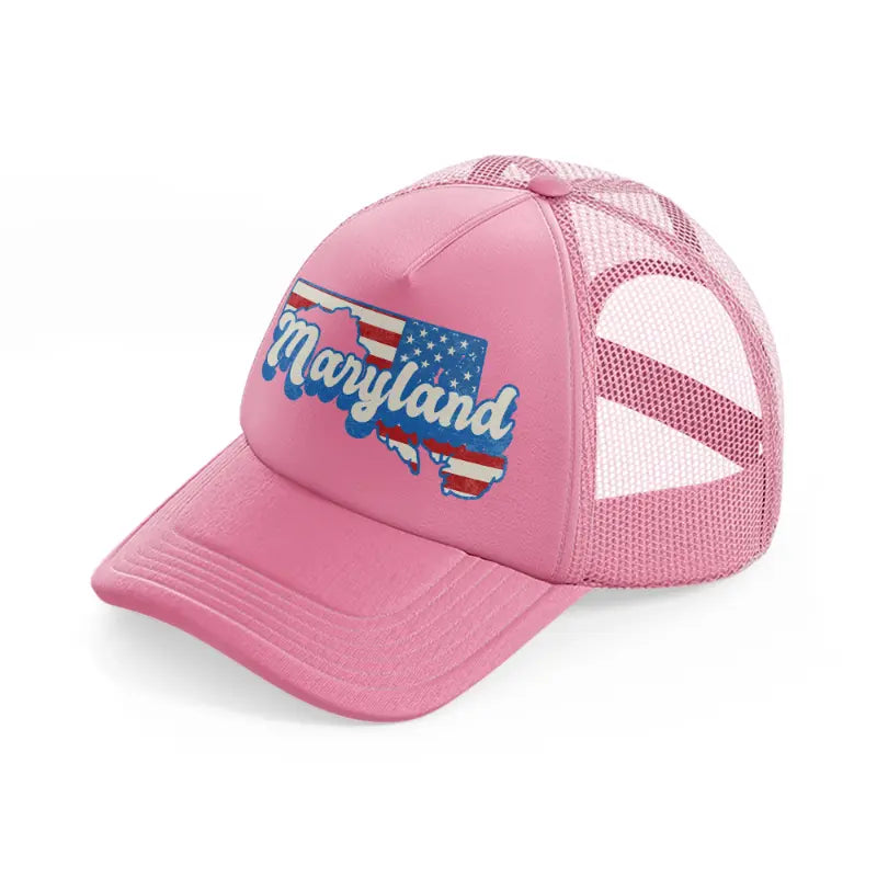 maryland flag pink trucker hat