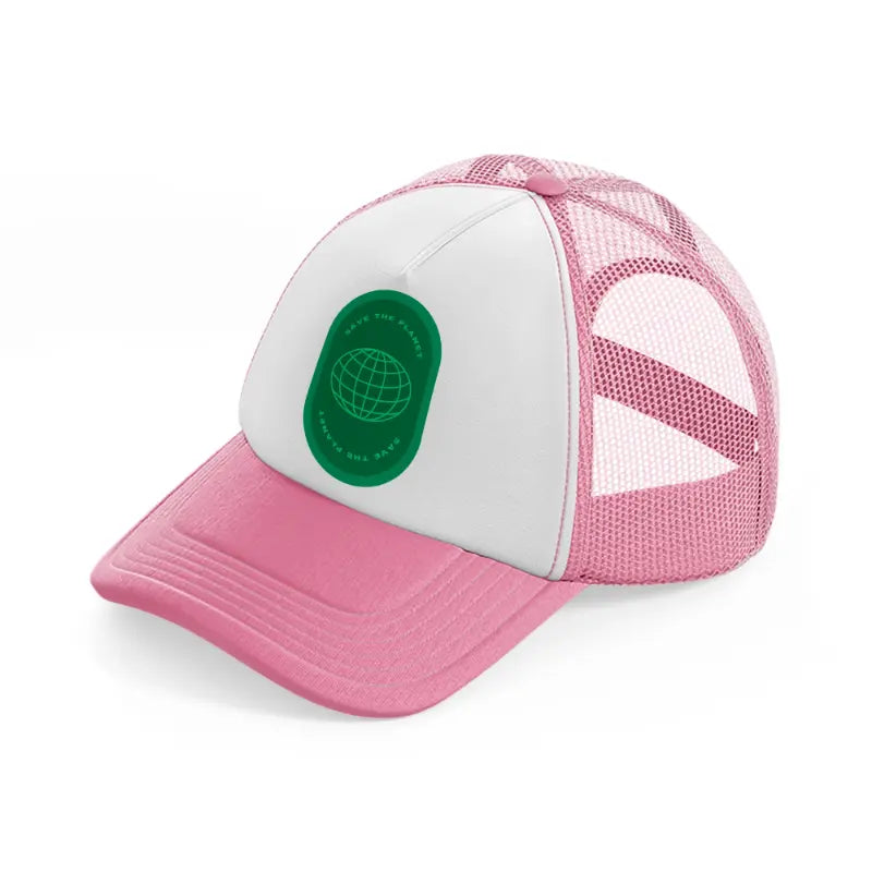 icon17 pink and white trucker hat