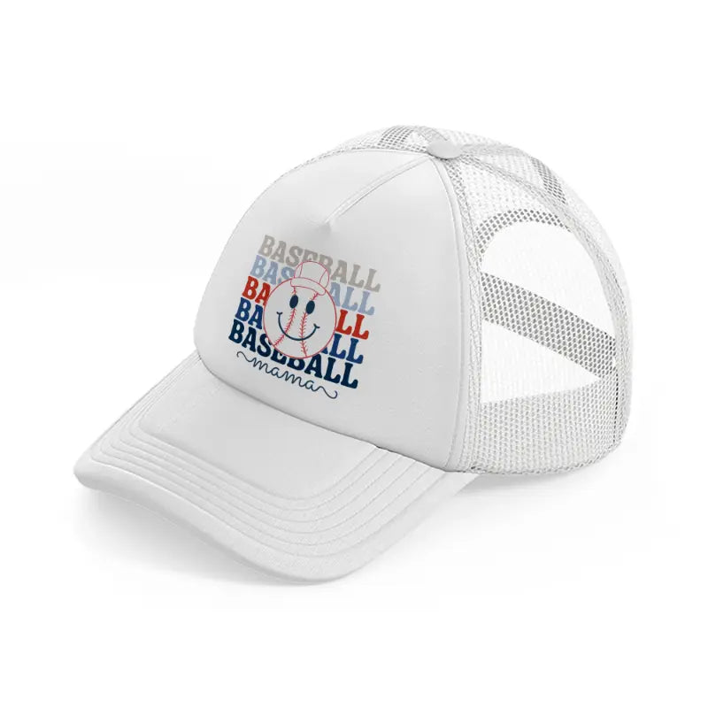 baseball baseball mama white trucker hat