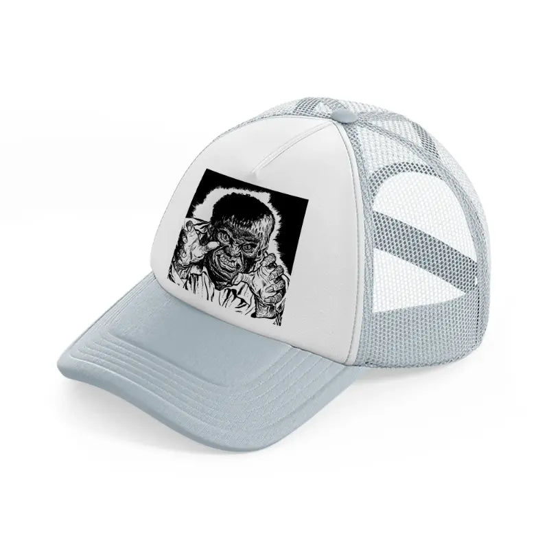 handsy monster grey trucker hat