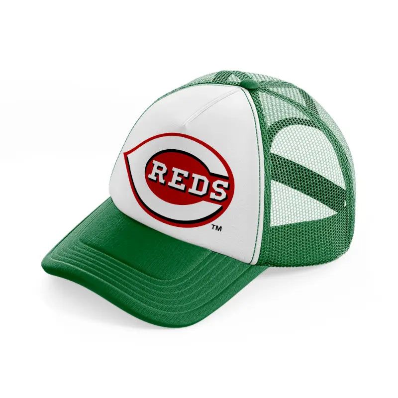 cincinnati reds green and white trucker hat